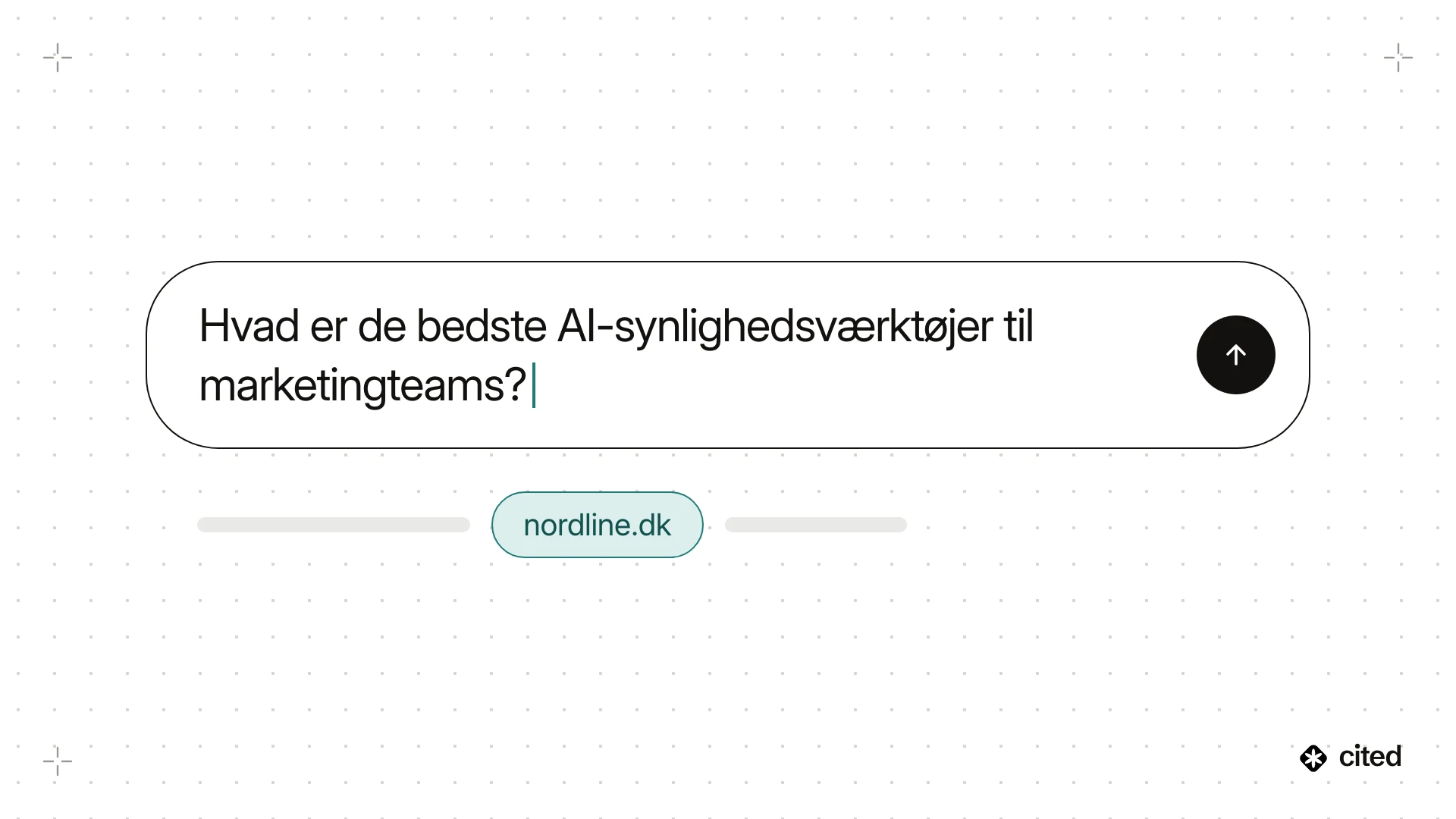 En ChatGPT-prompt om de bedste AI-synlighedsværktøjer til marketingteams, hvor brandets website optræder i svaret nedenunder.